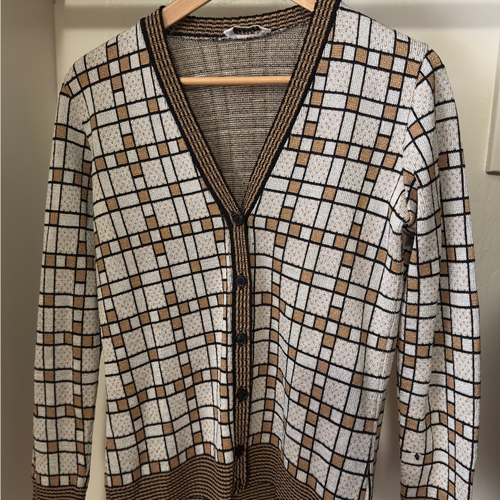 VTG MARBELLA Black and White Cardigan Sweater